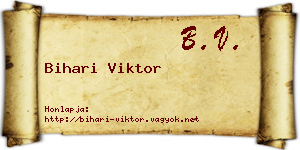 Bihari Viktor névjegykártya
